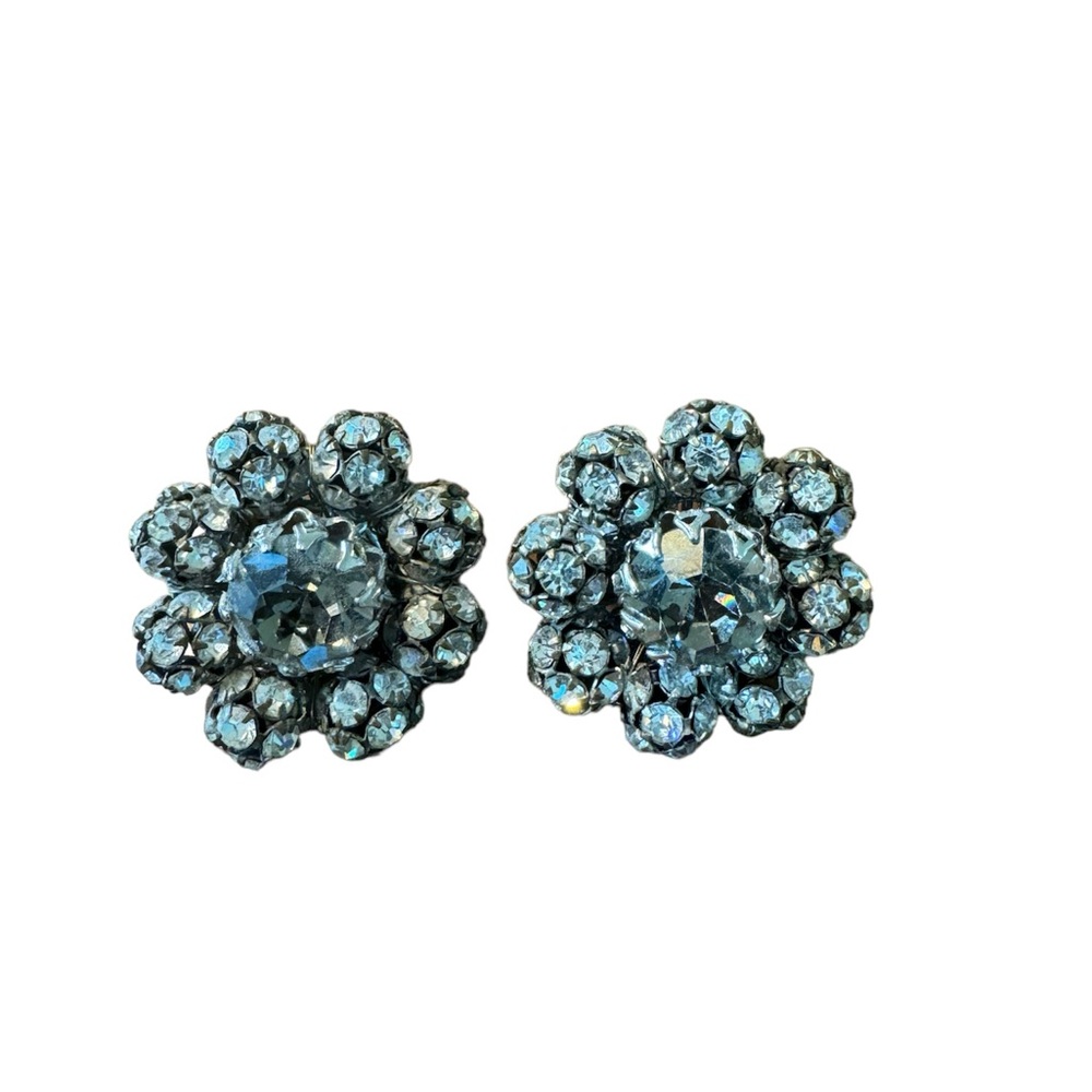 Vendome vintage crystal earrings clip on